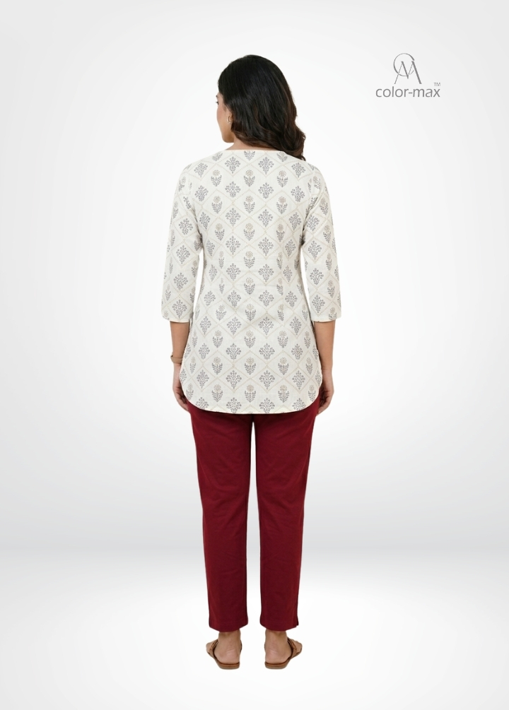 RED MEROON - Premium Cotton Lycra Kurti Pants - Hover